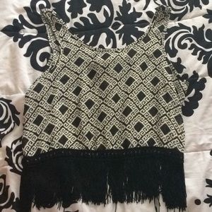 Cropped tank with tassels